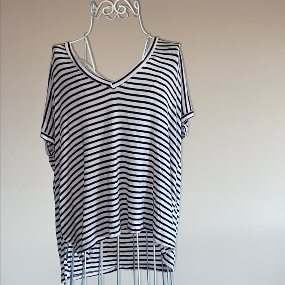 Brandy Melville top, navy and white stripes
